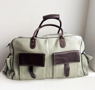 Bolso de viaje de lona para hombre Latico de cuero marrón gris Foto 1 de 4