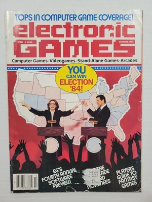 Electronic Games Magazine October 1984 Election VTG 80s Video Gaming Retro 1980s - Image 1 of 4