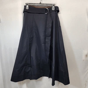 Veronica Beard Facia Black A-Line Midi Skirt Belted D-Ring Size M NWT $398 - Picture 1 of 6