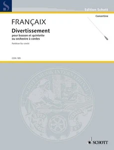 Divertissement Jean Françaix Score Bassoon and String Quintet Or String Orchestr - Picture 1 of 2