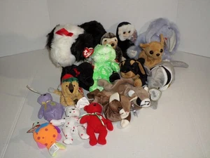 Ty Beanie Babies Plush Toys Lot Of 15 Assorted Including Beanie Buddy Poofie - Picture 1 of 4