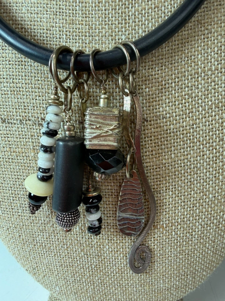Gargantilla de goma collar plata esterlina colgante arte para usar formas dijes Foto 1 de 4