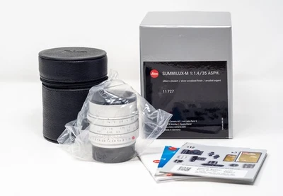 COMO NUEVO Leica Summilux-M 35mm F1.4 ASPH - Plateado (11727) 2022 para M - ¡VENDEDOR DE EE. UU.! Foto 1 de 4