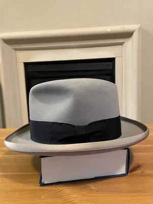 Sombrero Homburg gris St. Regis Stetson Royal Deluxe años 40 vintage 7 5/8 LO Foto 1 de 4