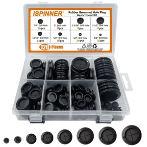 120 Stck. 8 Größen Gummitülle Rund Elektrische Drahtdichtung Sortiment Kit - Bild 1 von 7