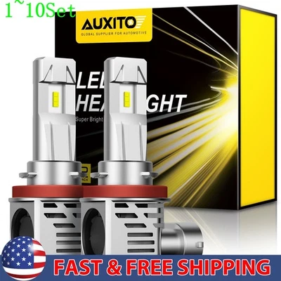 Plug&Play H11 H8 White LED Headlight Bulb Replace Halogen Hi/Lo Beam 1-10Set - Image 1 of 4