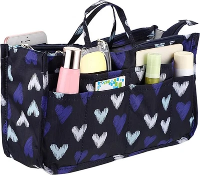 IGNPION Bedruckter Einsatz Handtasche Geldbörse Organizer 13 Taschen erweiterbar