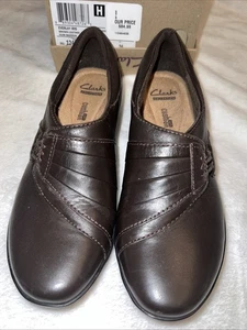 Zapatos para mujer Clarks Everlay Iris, cuero marrón, talla 6 M nuevos con caja - Imagen 1 de 10