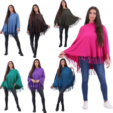 Women Knitted Poncho Cape, Ladies Shawl Wrap Made in Italy