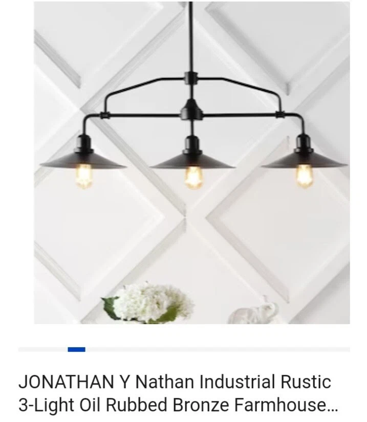 jonathan y Nathan Industrial 3 Rubbed Oil Bronzed Farmhouse Light - Image 1 of 1