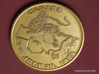 1971 CENTENARY OF CONFEDERATION WITH CANADA BRITISH COLUMBIA  MEDAL   #TRI8 - image 1 of 4