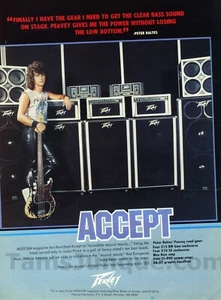 1986 Peavey Amps Accept Band Peter Baltes PRINT MAGAZINE AD Wall Decor? (4120) - Picture 1 of 1