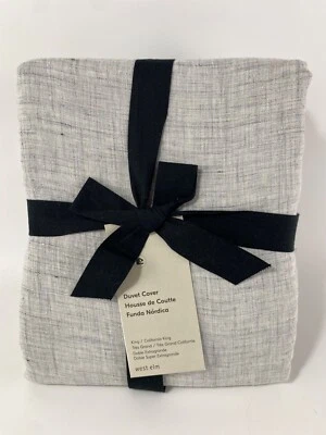 West Elm European Flax Linen Frost Gray Fiber Dye King/Cal King Duvet NWT - Image 1 of 4