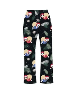 Donna Carino Babbo Natale Bradipo Pigiama Pantalone Animali Amante Notte Regalo - Picture 1 of 2