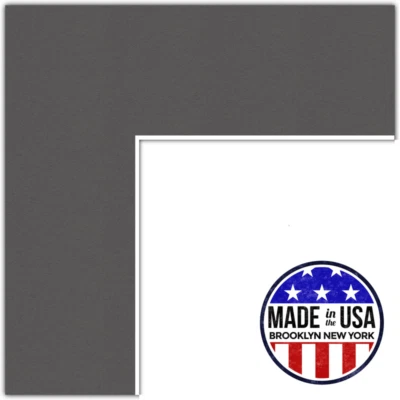 ArtToFrames Custom Black Charcoal Picture Photo Frame Mat Matting Board
