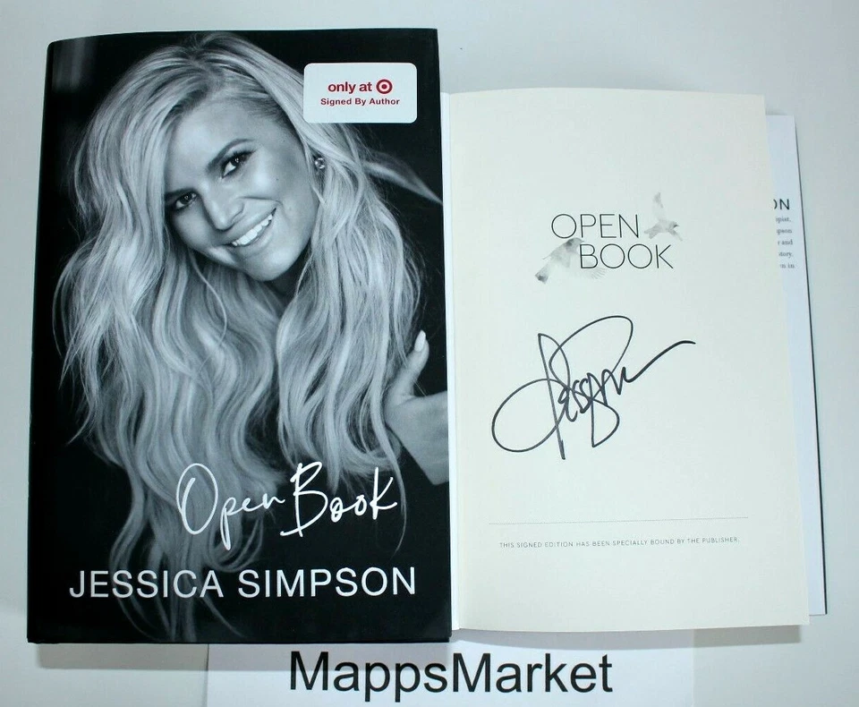 Jessica Simpson Signed Autographed Open Book Actress Beckett Bas COA Z11552
