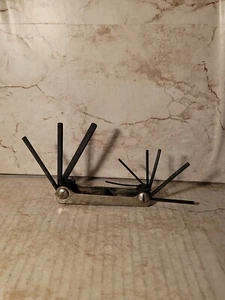 Vintage 1950s Ecklind Tool Co, Chicago Foldable Hex Wrench Set 5/64 - 1/4" (#91) - Picture 1 of 17