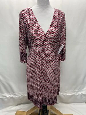 Vestido Emma & Michele Para Mujer Grande Rosa Arándano Estampado Envolvente Cuello Sobrepelliz Foto 1 de 4