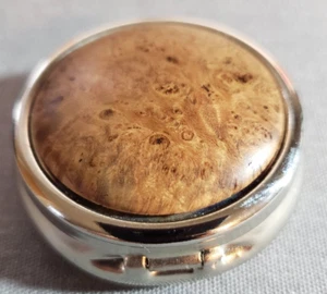 Pill Box, Created by LEON, mini, Cherry Burl, One of a Kind New, 3 compartments - Picture 1 of 10