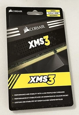 Corsair XMS3 CMX4GX3M1A1600C9 4GB DDR3 SDRAM Memory Module Sealed! - Image 1 of 4