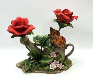 Classic Treasures Porcelain Red Roses Water Can Figurine OWFIG416 NOS - Picture 1 of 14