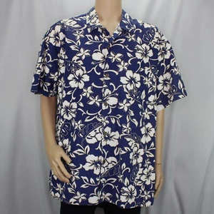 Hilo Hattie Herren 3XL blau hawaiianisches Shirt mehrfarbig Blumenmuster Aloha - Bild 1 von 7