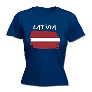 Latvia Country Flag Nationality Supporter Sports - Womens T-Shirt Tshirt - Picture 1 of 7