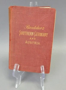 1891 Baedekers Guid Map Book Southern Germany Austria Antique - Picture 1 of 8