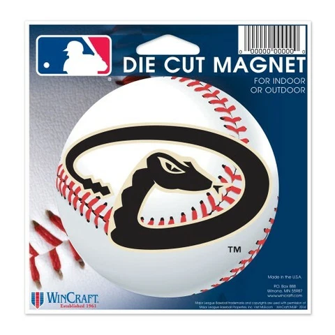 ARIZONA DIAMONDBACKS VINYL DIE CUT BASEBALL MAGNET 4" ROUND MLB LICENSED Cover