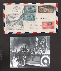 U.S. Copertina Postale - Primo Volo - Miami - Zona Canale - Lindbergh Volato - 1929 - Foto 1 di 4