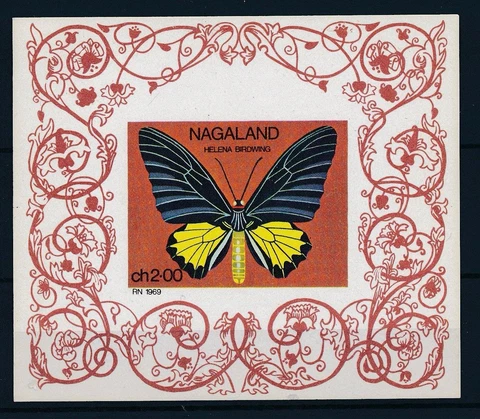 Butterfly Mint Never Hinged Souvenir Sheet Nagaland Cover