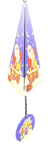 Vintage Santa Playing Trumpet Snowman Christmas Wind Bell Chime Indoor/Outdoor - Bild 1 von 6