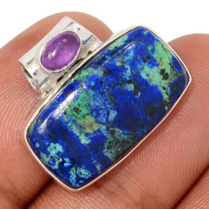 Azurita Natural Rara - Colgante Mexicano y Amatista Plata 925 CP71571 - Imagen 1 de 1