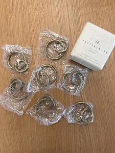 7 New Pottery Barn Small Antique Brass Double Ring Curtain Rings, Multiple Avail - Picture 1 of 14