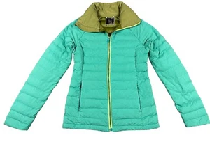 Burton AK Quilted Dryride Down Jacket Small Green Puffer Ski Women FYI Coat - Picture 1 of 12