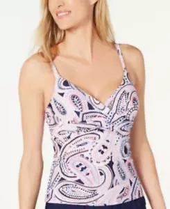 MSRP $44 Island Escape Prado Beach Underwire Tankini Top Swimsuit Size 8 - Picture 1 of 1