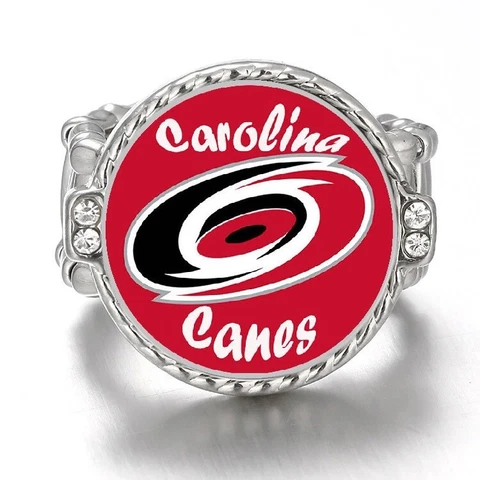 Carolina Hurricanes Silver Women's Crystal Accent Ring Fits All Sizes D12 Cover