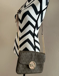 Cartera bandolera marrón con logotipo mediano Michael Kors nuevo sin etiquetas #288 - Imagen 1 de 7