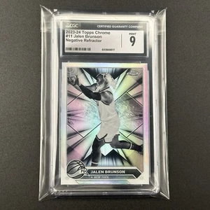 Jalen Brunson #11 2023-24 Topps Chrome Negative Refractor (Mint 9 CGC) Knicks - Picture 1 of 3