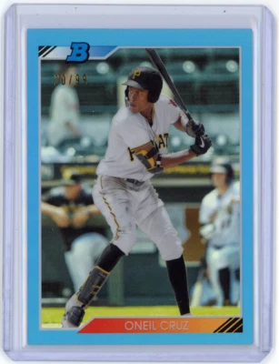 ONEIL CRUZ 2020 Bowman Heritage Chrome Blue Refractor /99 Pirates #92CP-OC - Image 1 of 2