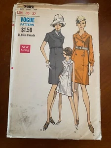 Uncut Vogue's Sew Pattern #7393 Size 12 1/2 bust 35 hip 37 MIsses' 1 piece dress - Picture 1 of 1
