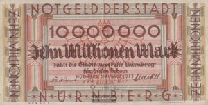 Nürnberg Inflationsgeld Stadt Nürnberg gebraucht (III) 1923 10 Millionen Mark - Bild 1 von 1