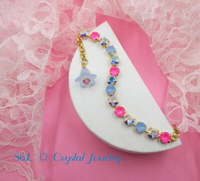 Pulsera Cristal Rosa y Azul, Sabika Cerrada, ¡Consigue Tu Bling Aquí! Foto 1 de 4