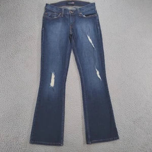 Levis Jeans Women 7 30x32 Blue Relaxed Boot Cut Mid Rise Dark Wash Denim Stretch - Picture 1 of 23