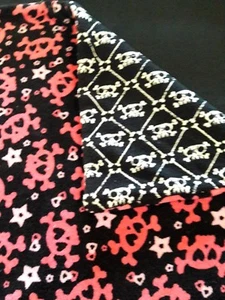 Play Mat Pink & Black Skulls Microfiber Minky Reversible--Tummy Time~Clearance - Picture 1 of 2