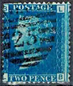 Großbritannien Briefmarken: 1855 Wmk 20 perf 14 2p blau, bläuliches Papier. SCV $ 72 - Bild 1 von 2