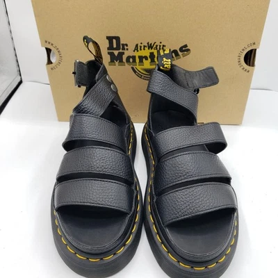 Dr Martens Clarissa #2 Quad Black Leather Gladiator Buckle Sandals Size 7 (UK 5) - Image 1 of 4