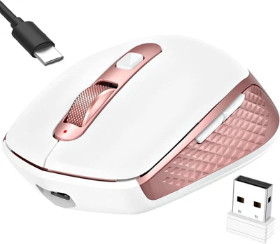 Mouse USB Bluetooth per Dispositivi Multipli Ricevitore Wireless Ricaricabile 2. - Immagine 1 di 4