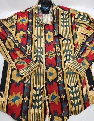 VTG Roper Lone Roo Cowboy Western Shirt Mens XL South Western Button Down Aztec - Image 1 of 4