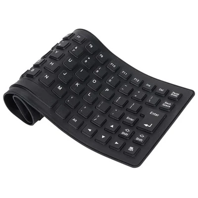 Foldable Silicone Rollup Keyboard, 85 Keys USB Wired QWERTY Flexible Slim... - Image 1 of 3